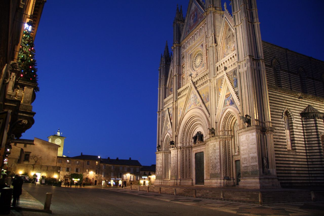 Orvieto Cathedral, Orvieto, Terni, Italy. And example of Gothic architecture, Romanesque architecture, Italian Gothic architecture.